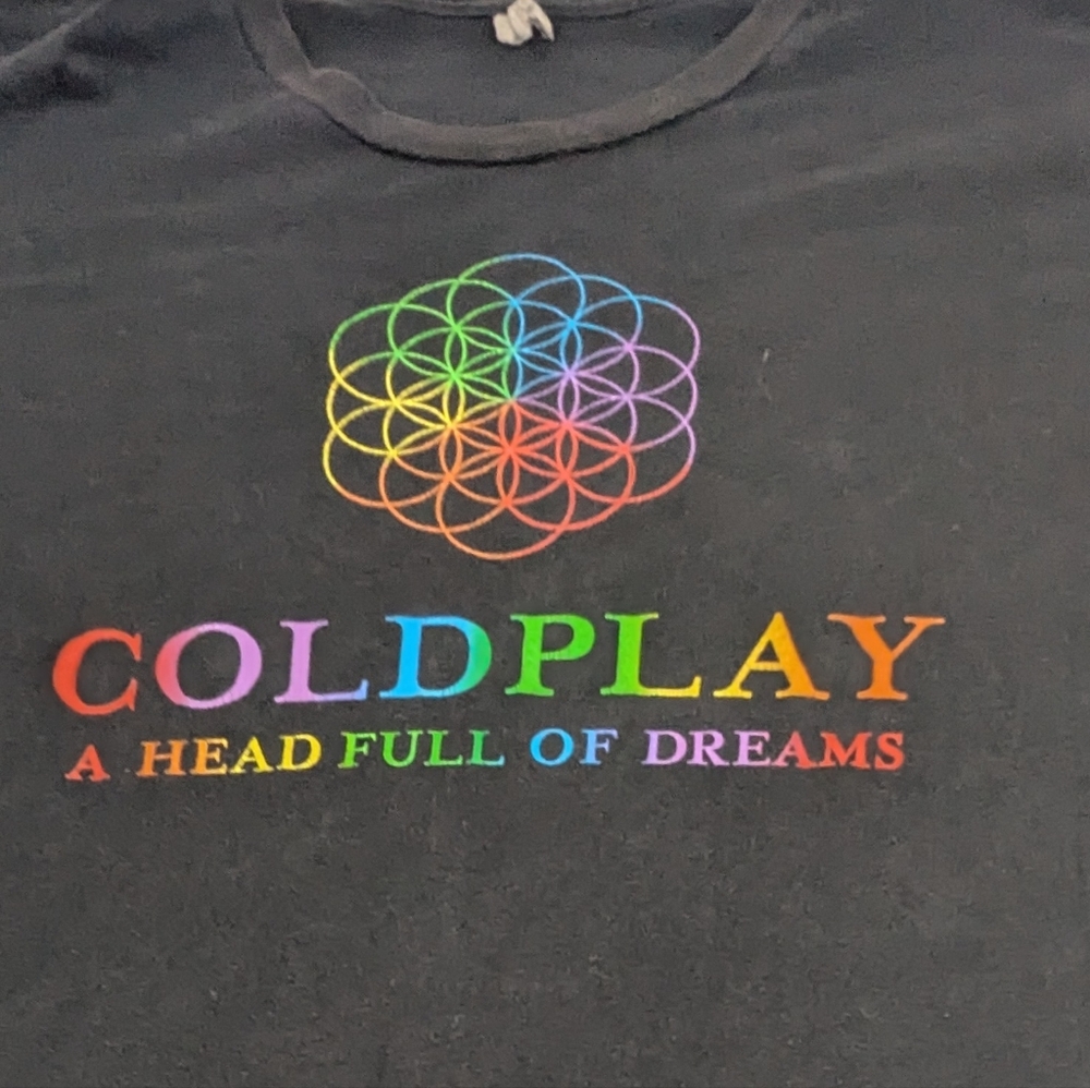Coldplay 2016 Head Full Of Dreams Concert Tee Tour Dates/Cities Back XL